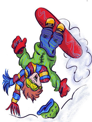 Gnarly Dude Snowboarder Julie Rumsey Design window wall 